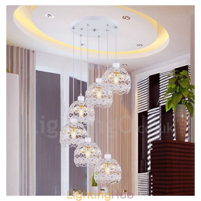 6 Light Rustic Lodge Integrated Pendant Light