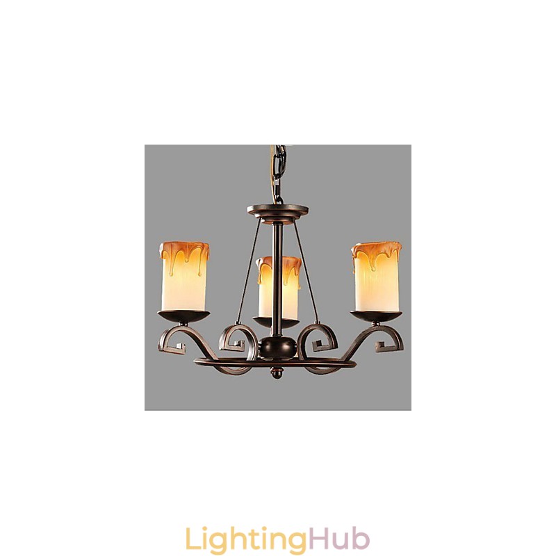 Study The Antique Candle lamp Iron Chandelier