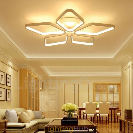 5 Light Modern Contemporary Integrated Metal Flush Mount Light 5 Light Modern Contemporary Integrated Metal Flush Mount Light