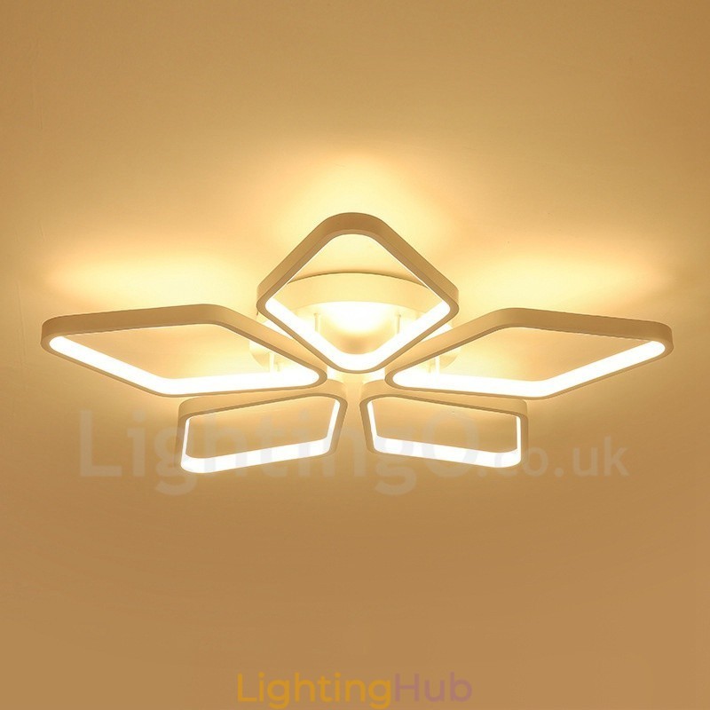 5 Light Modern Contemporary Integrated Metal Flush Mount Light
