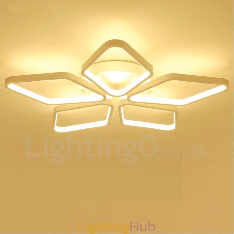 5 Light Modern Contemporary Integrated Metal Flush Mount Light