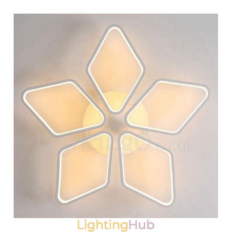 5 Light Modern Contemporary Integrated Metal Flush Mount Light