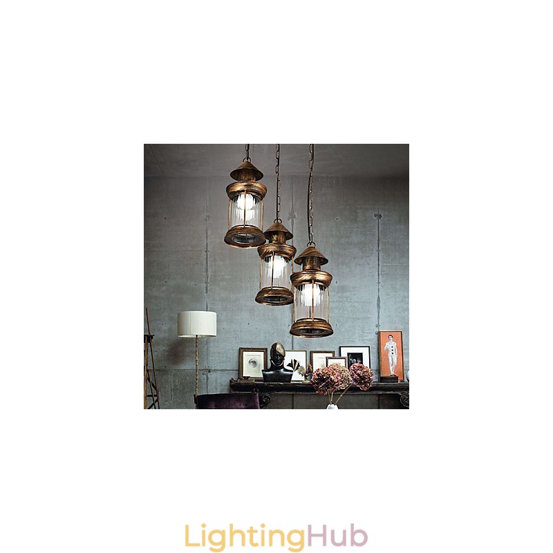 Rustic Lodge Vintage Retro Mini Style Metal Pendant Light