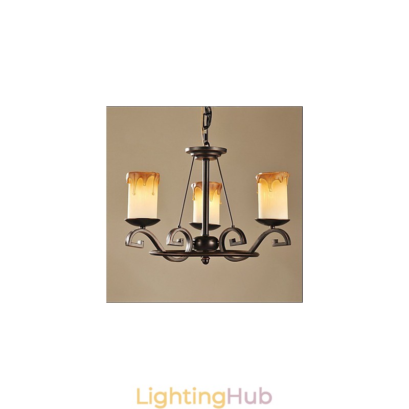 Study The Antique Candle lamp Iron Chandelier