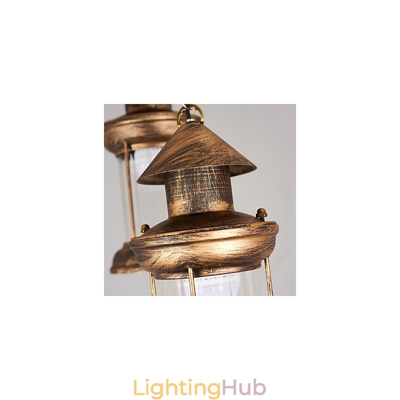 Rustic Lodge Vintage Retro Mini Style Metal Pendant Light
