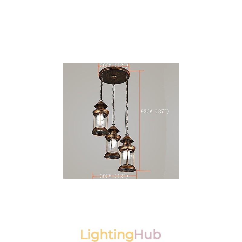 Rustic Lodge Vintage Retro Mini Style Metal Pendant Light