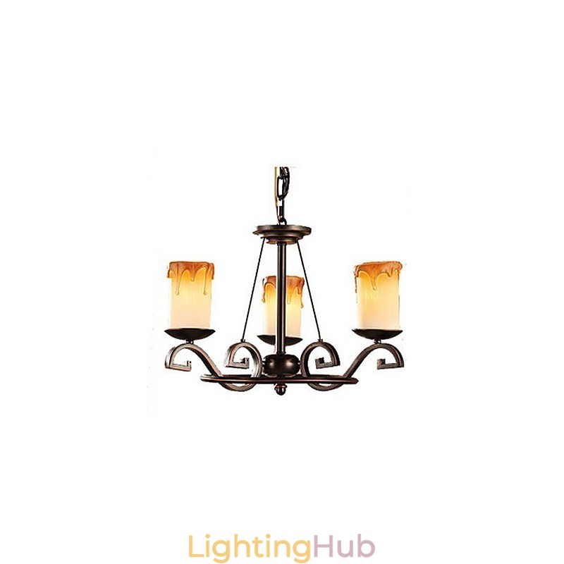 Study The Antique Candle lamp Iron Chandelier