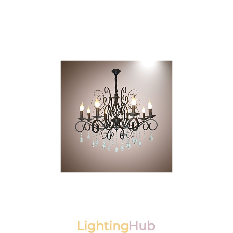 8 Head Of European Style Crystal Lamp Metal Chandelier Lighting