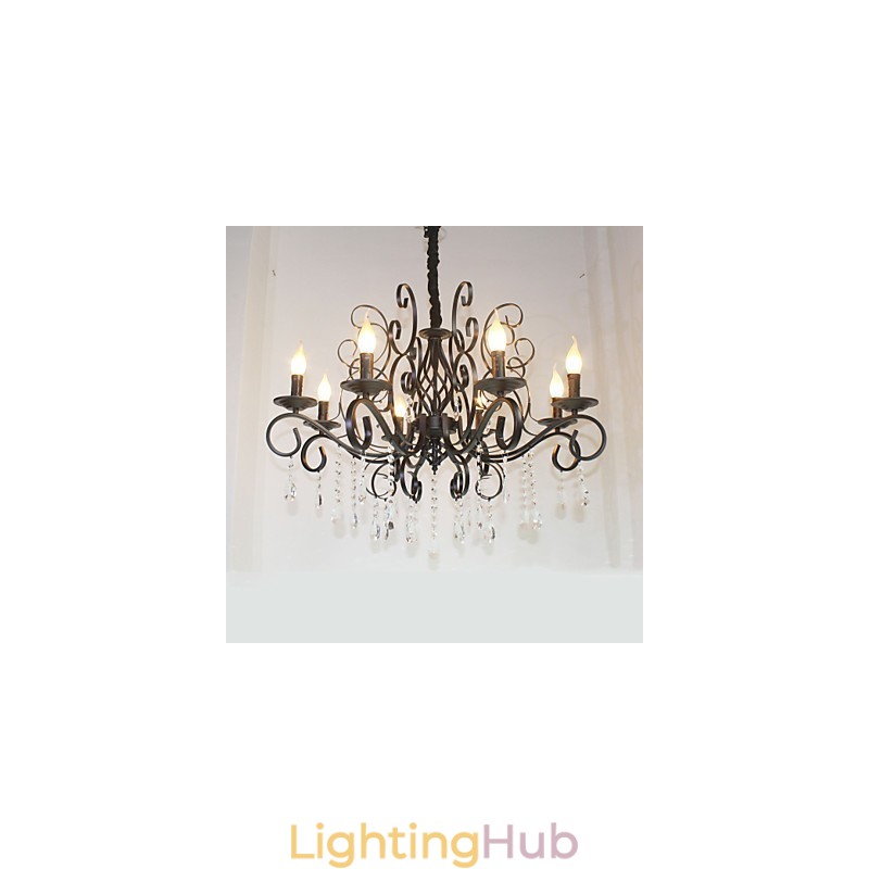 8 Head Of European Style Crystal Lamp Metal Chandelier Lighting