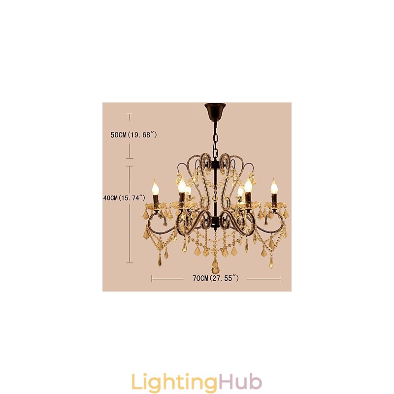 6 Lights Crystal Chandelier Modern Contemporary Traditional Classic Rustic Lodge Vintage Retro