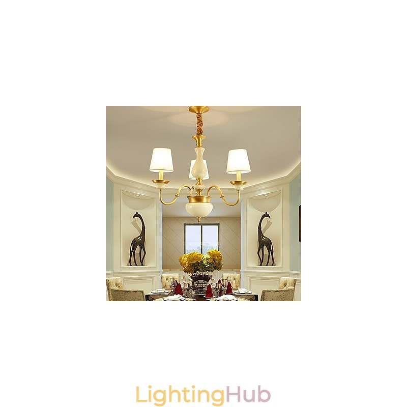 All Copper Chandelier Jade Decorative Chandelier