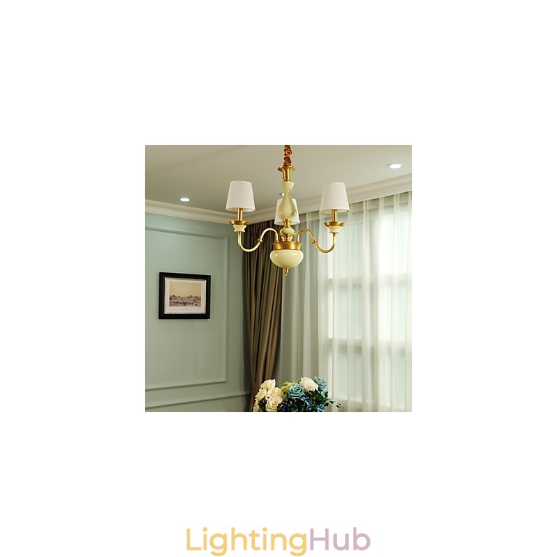 All Copper Chandelier Jade Decorative Chandelier