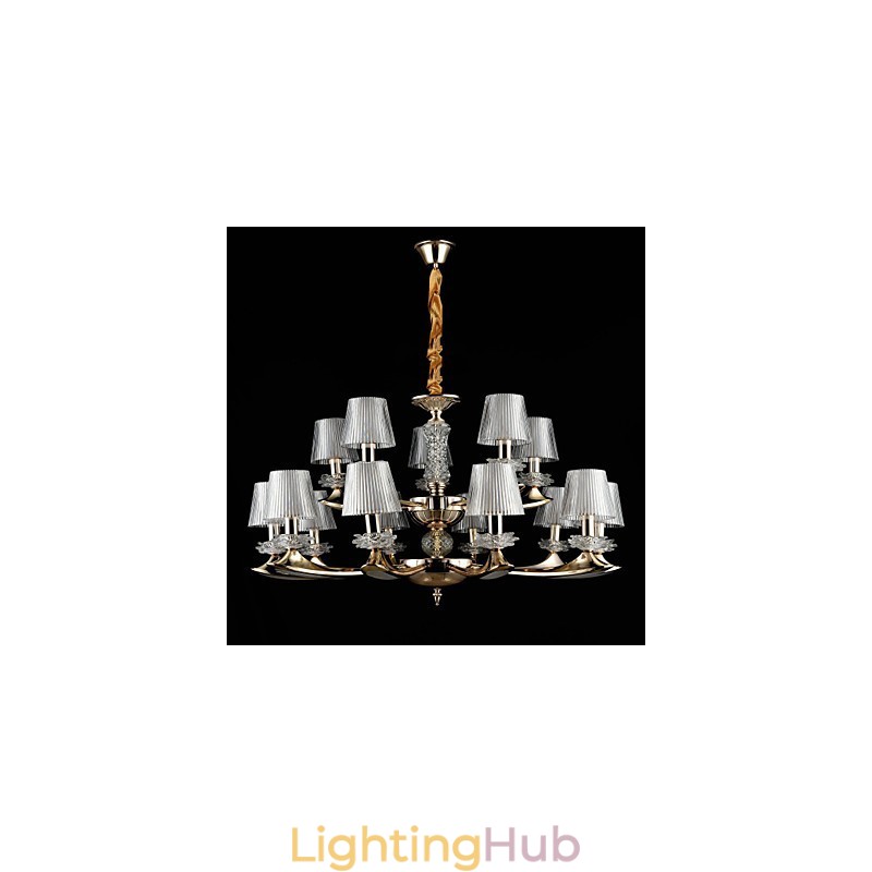Pendant Light Zinc Alloy Feature for Crystal Mini Style Metal Indoors Shops 15 Bulbs
