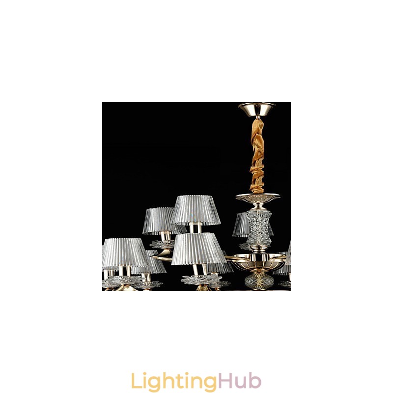 Pendant Light Zinc Alloy Feature for Crystal Mini Style Metal Indoors Shops 15 Bulbs