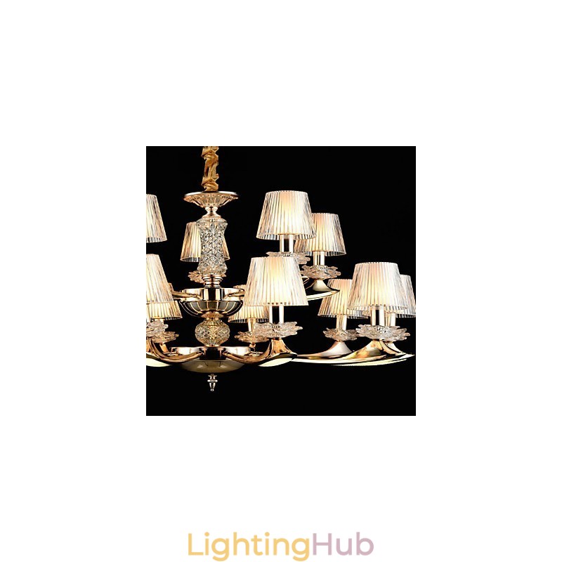 Pendant Light Zinc Alloy Feature for Crystal Mini Style Metal Indoors Shops 15 Bulbs