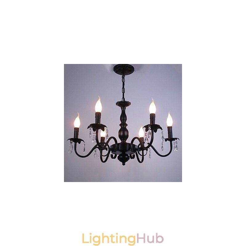 European Style Chandelier Candle Crystal Lamp Simple Iron Art Lamp Decorative Lamp