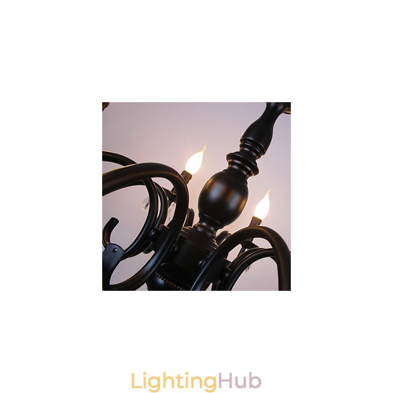 European Style Chandelier Candle Crystal Lamp Simple Iron Art Lamp Decorative Lamp