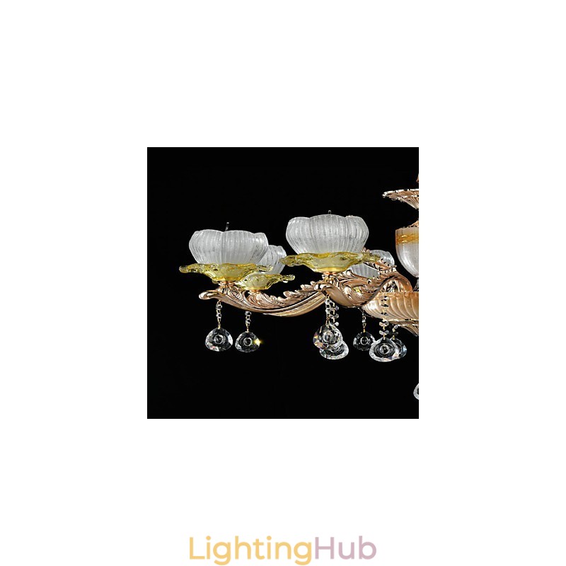 Traditional Classic Zinc Alloy Feature for Crystal Mini Style Metal 8 Bulbs Chandelier