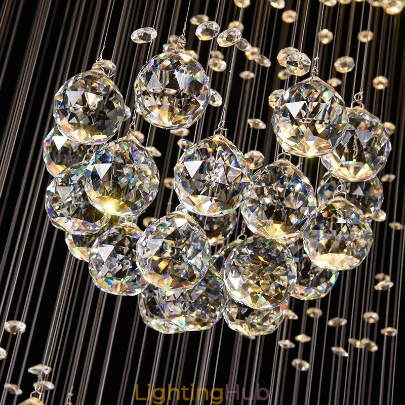 Extra Length 5 Meter Crystal Long Drop Ceiling Pendant Light Modern Chandelier Home Hanging Lighting Chandelier Lamps Fixtures