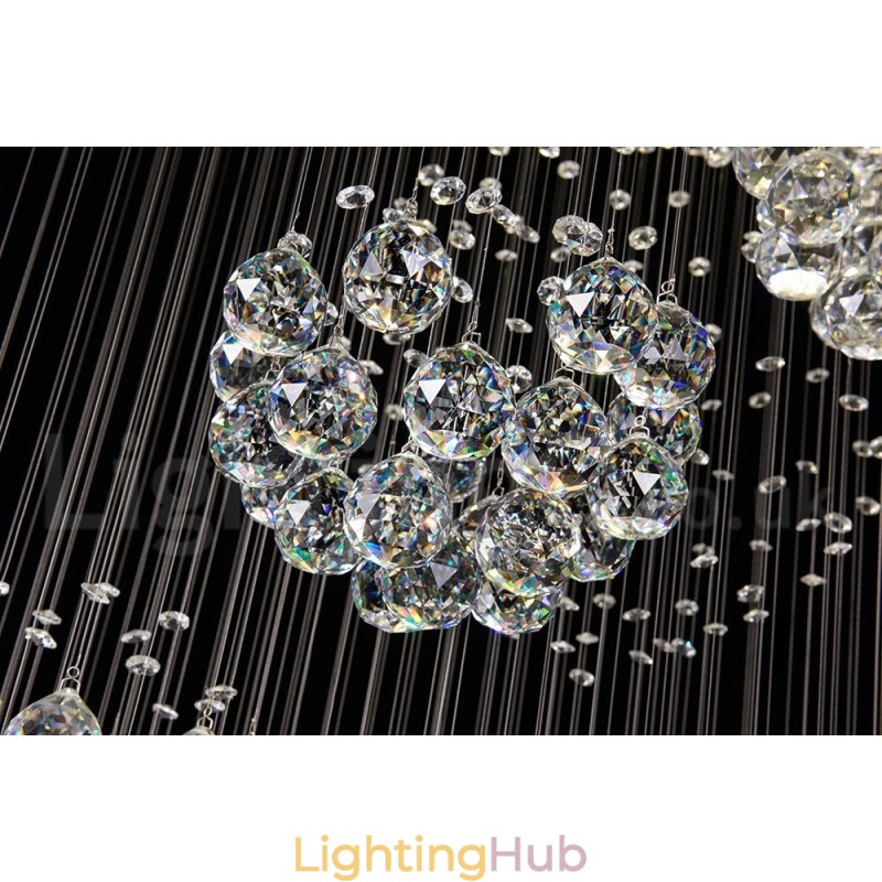 Extra Length 5 Meter Crystal Long Drop Ceiling Pendant Light Modern Chandelier Home Hanging Lighting Chandelier Lamps Fixtures