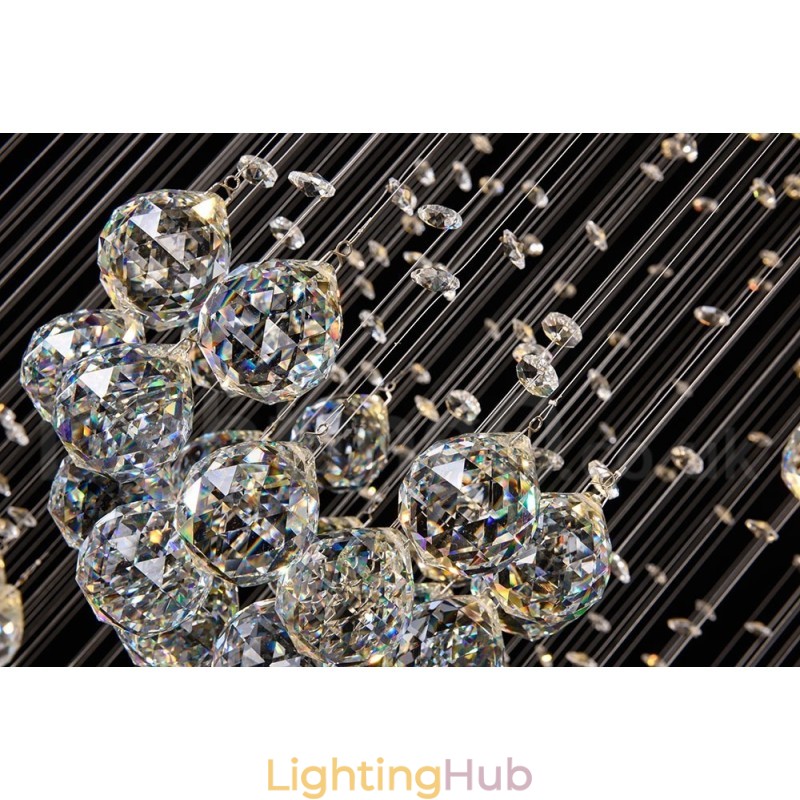 Extra Length 5 Meter Crystal Long Drop Ceiling Pendant Light Modern Chandelier Home Hanging Lighting Chandelier Lamps Fixtures