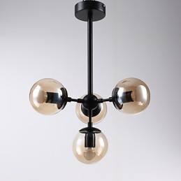 Four Light Post Modern Europe Style Modo Metal Glass Pendant Lamp the Foyer Decorate Industrial Chandelier Lamp