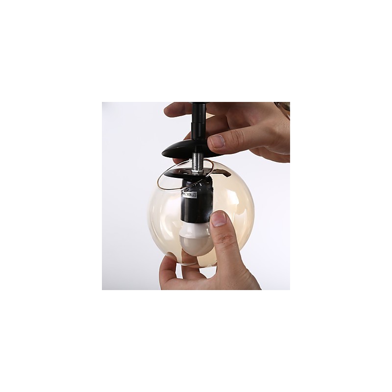 Four Light Post Modern Europe Style Modo Metal Glass Pendant Lamp the Foyer Decorate Industrial Chandelier Lamp