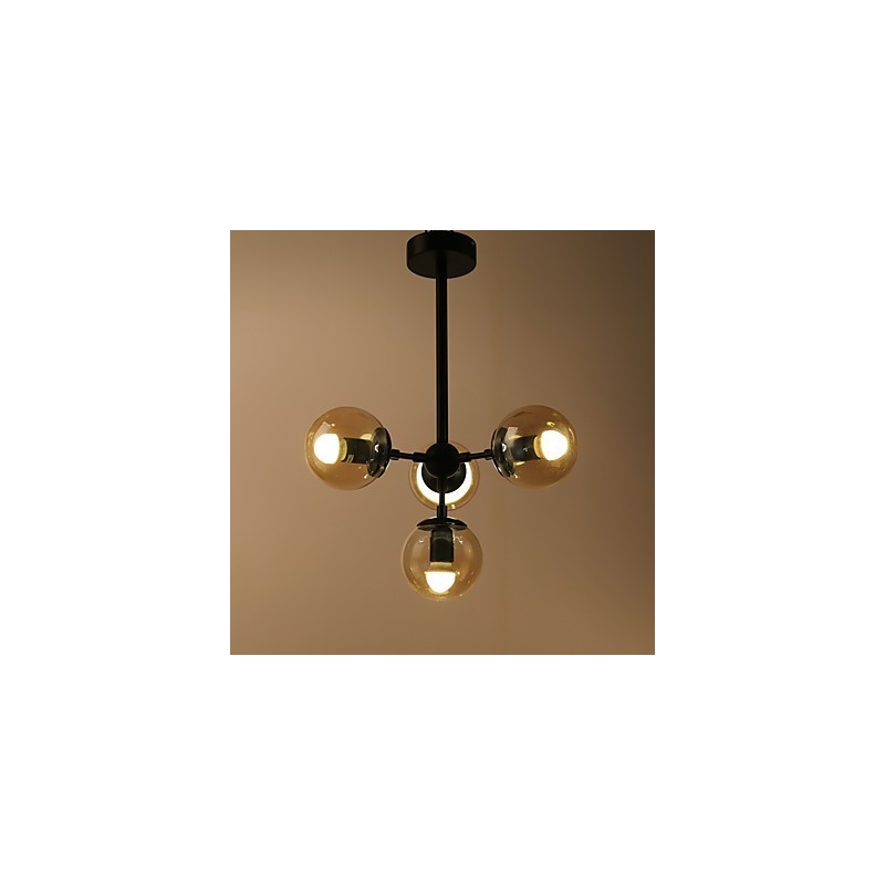 Four Light Post Modern Europe Style Modo Metal Glass Pendant Lamp the Foyer Decorate Industrial Chandelier Lamp