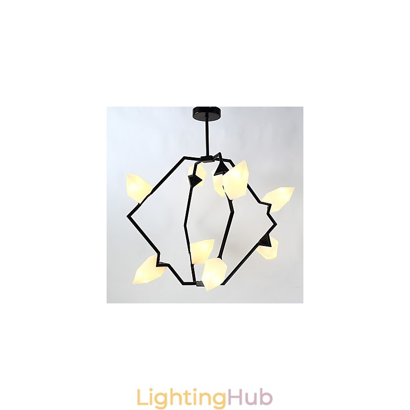 Nine Light Post Modern Metal with Glass Peach Chandelier Lamp the Canteen Decorate Pendant Lamp