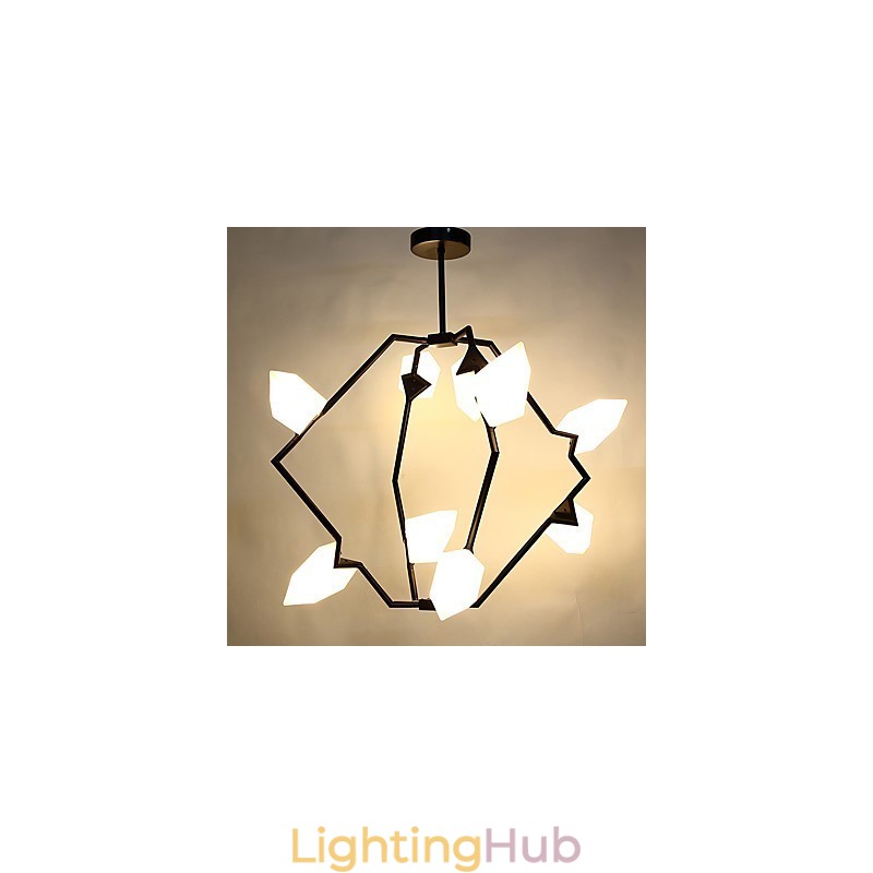 Nine Light Post Modern Metal with Glass Peach Chandelier Lamp the Canteen Decorate Pendant Lamp