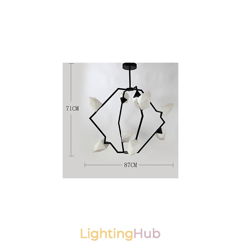Nine Light Post Modern Metal with Glass Peach Chandelier Lamp the Canteen Decorate Pendant Lamp