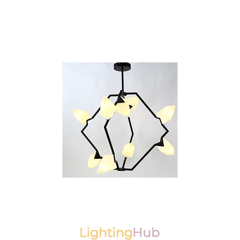 Nine Light Post Modern Metal with Glass Peach Chandelier Lamp the Canteen Decorate Pendant Lamp