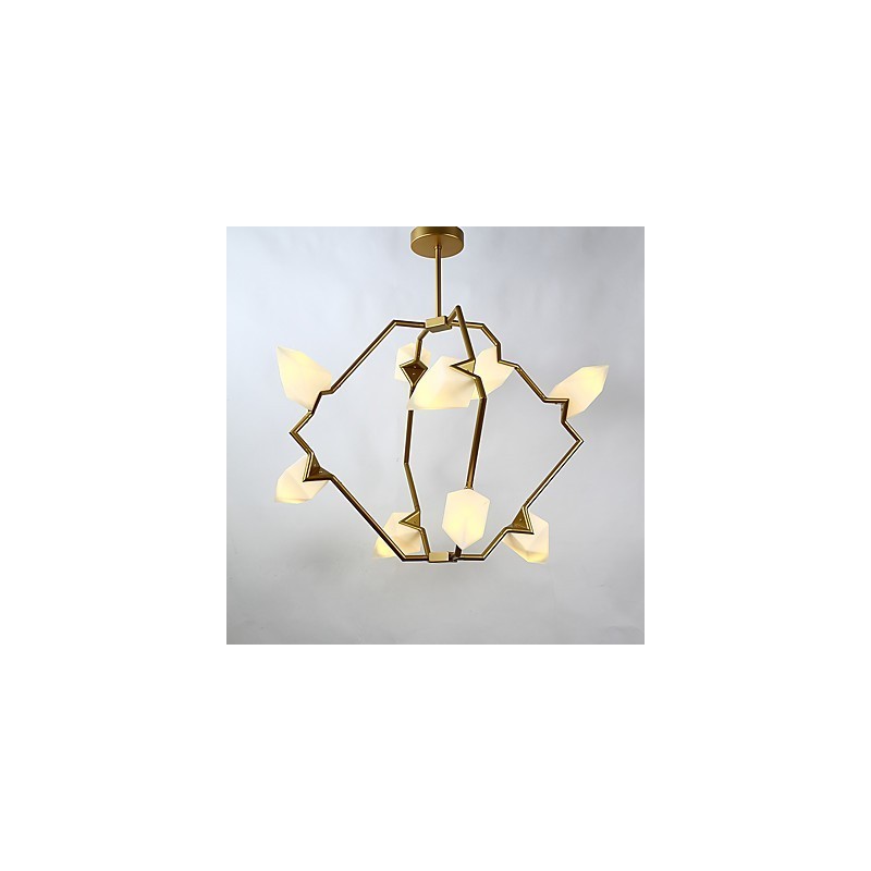 Nine Light Post Modern Metal with Glass Peach Chandelier Lamp the Canteen Decorate Pendant Lamp