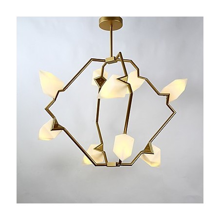 Nine Light Post Modern Metal with Glass Peach Chandelier Lamp the Canteen Decorate Pendant Lamp Nine Light Post Modern Metal with Glass Peach Chandelier Lamp the Canteen Decorate Pendant Lamp