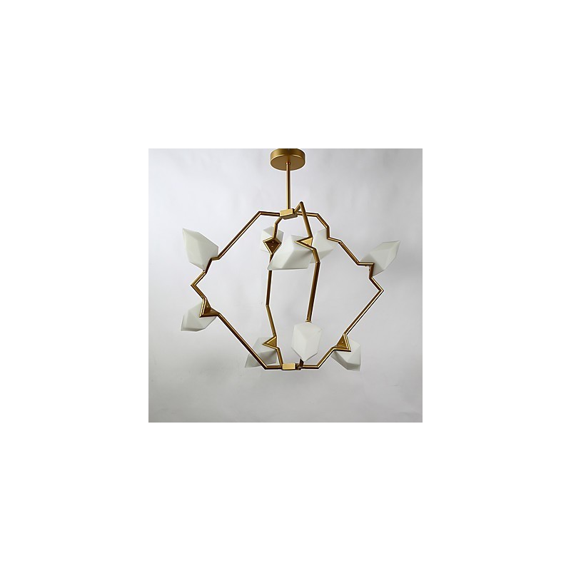 Nine Light Post Modern Metal with Glass Peach Chandelier Lamp the Canteen Decorate Pendant Lamp