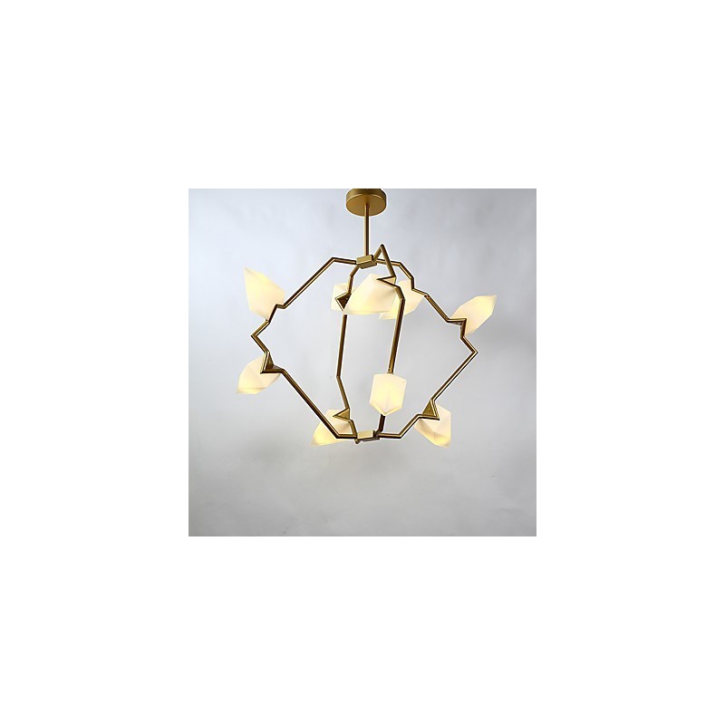 Nine Light Post Modern Metal with Glass Peach Chandelier Lamp the Canteen Decorate Pendant Lamp