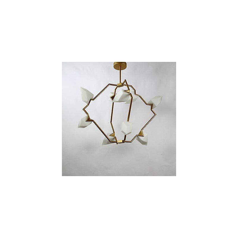 Nine Light Post Modern Metal with Glass Peach Chandelier Lamp the Canteen Decorate Pendant Lamp