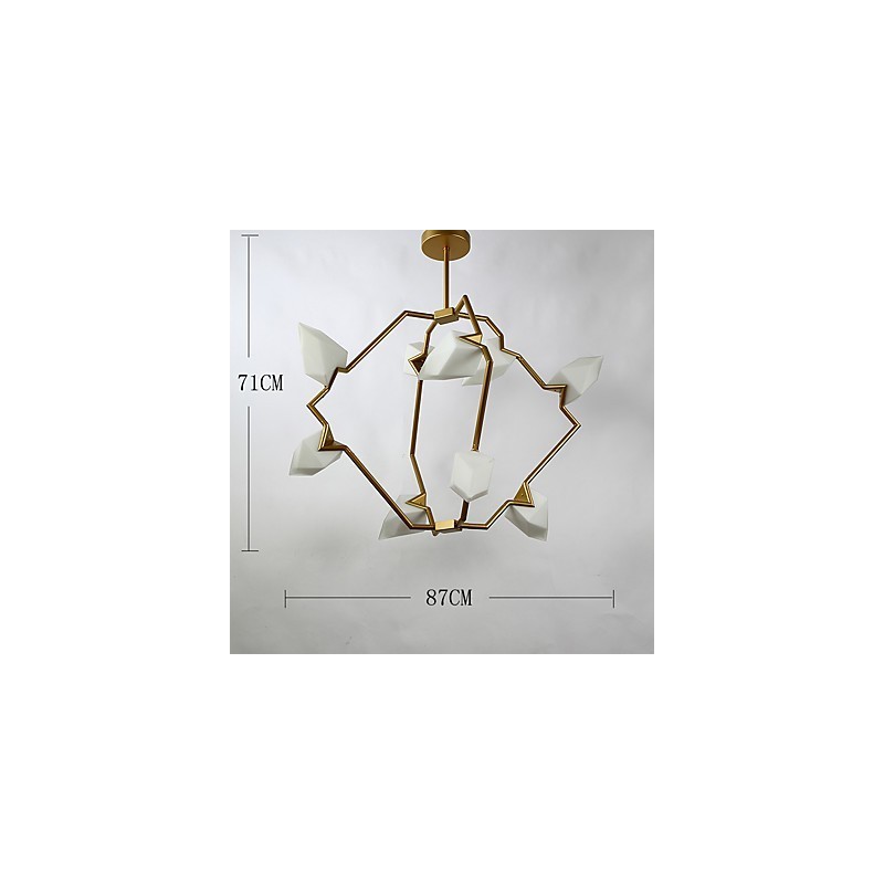 Nine Light Post Modern Metal with Glass Peach Chandelier Lamp the Canteen Decorate Pendant Lamp