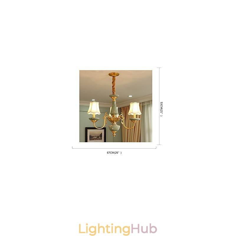 All Copper Chandelier Jade Decorative Chandelier OP0