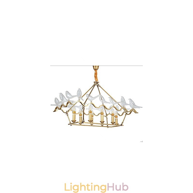 Modern Contemporary Brass Feature for Designers Metal Chandelier