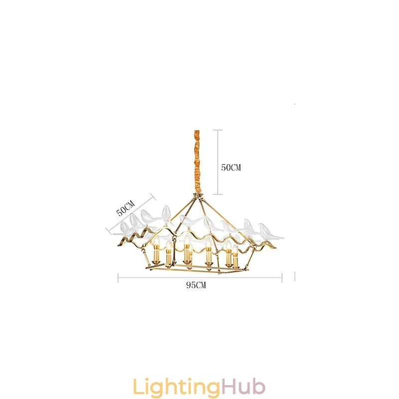 Modern Contemporary Brass Feature for Designers Metal Chandelier