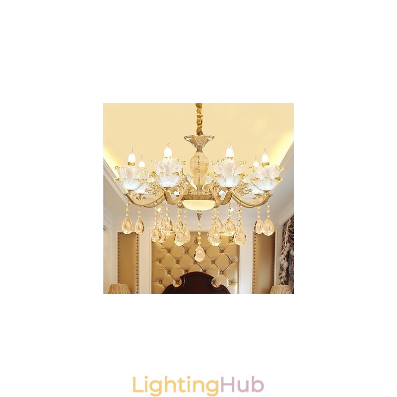 European Style Atmosphere Zinc Alloy Crystal Home Chandelier