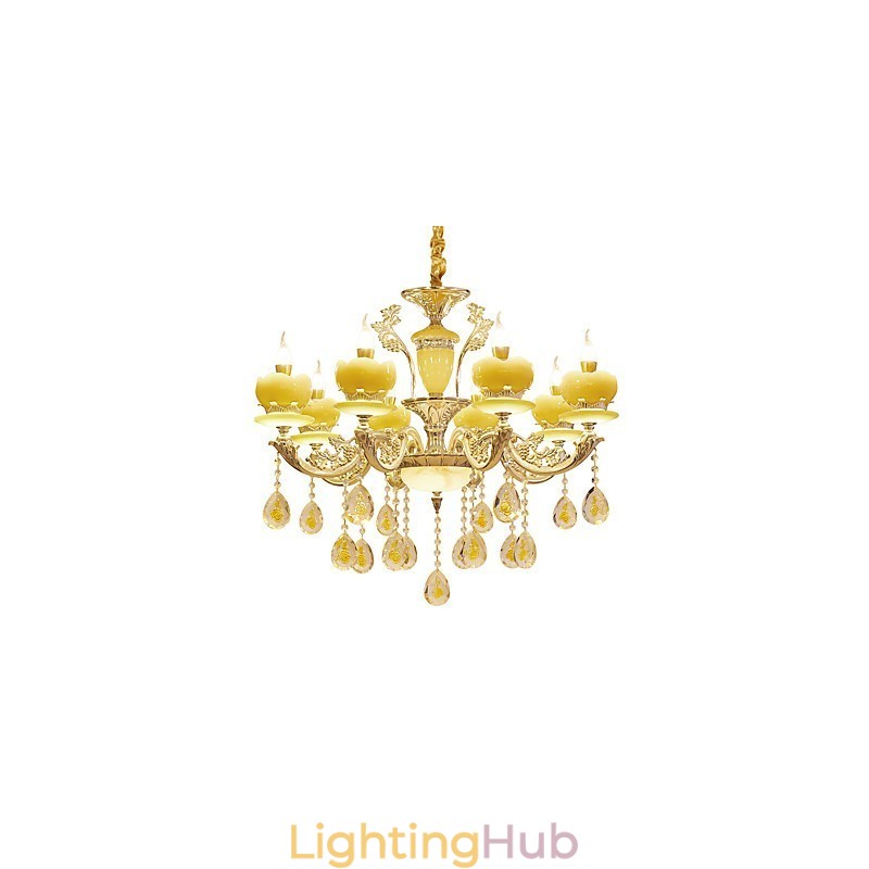European Style Atmosphere Zinc Alloy Crystal Home Chandelier