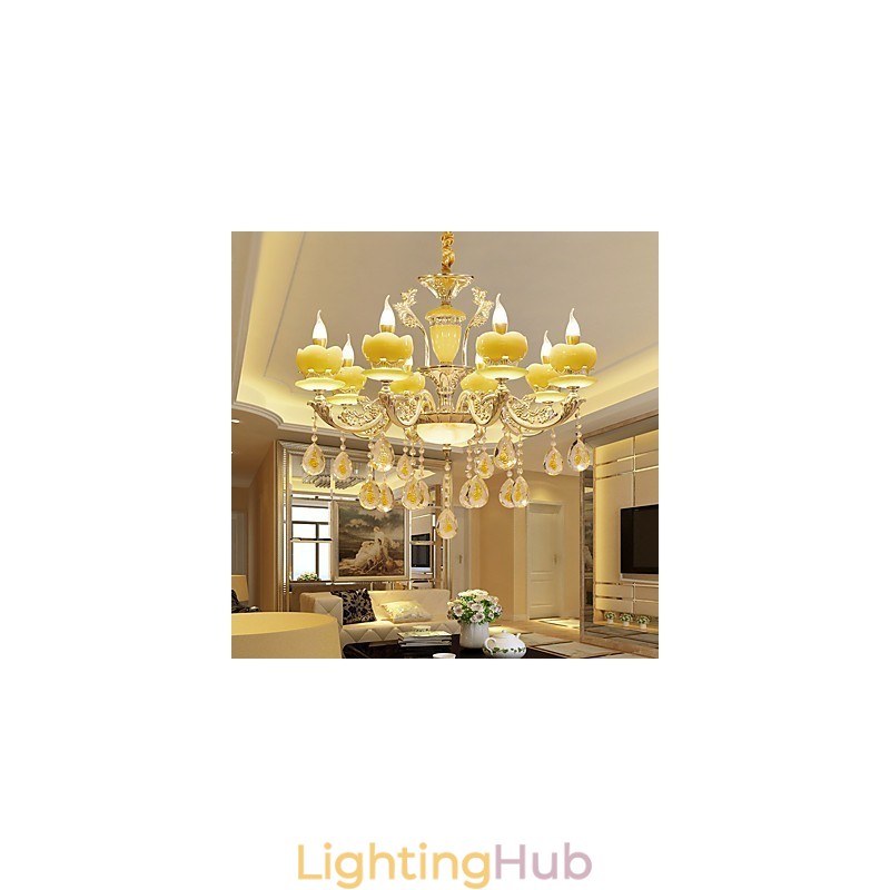 European Style Atmosphere Zinc Alloy Crystal Home Chandelier