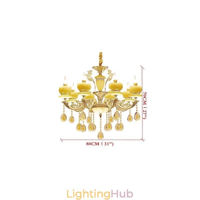 European Style Atmosphere Zinc Alloy Crystal Home Chandelier