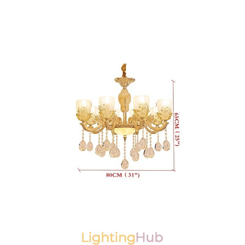 European Style Atmosphere Zinc Alloy Crystal Home Chandelier