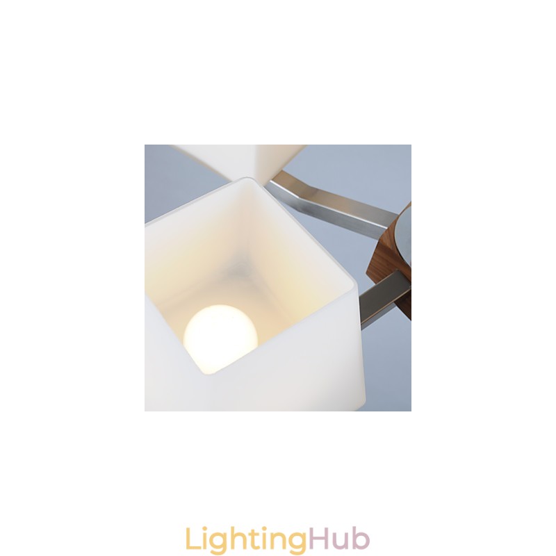 Modern Contemporary Electroplated Feature for Wood Bamboo Chandelier