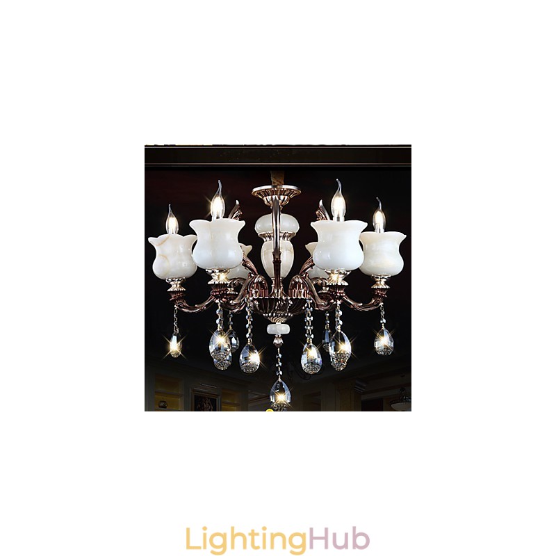 Jade Zinc Alloy Pendant lamp 6 Light Chandelier