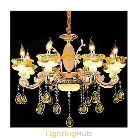 Traditional Classic Electroplated Feature for Crystal Mini Style Metal 8 Bulbs Chandelier Traditional Classic Electroplated Feature for Crystal Mini Style Metal 8 Bulbs Chandelier