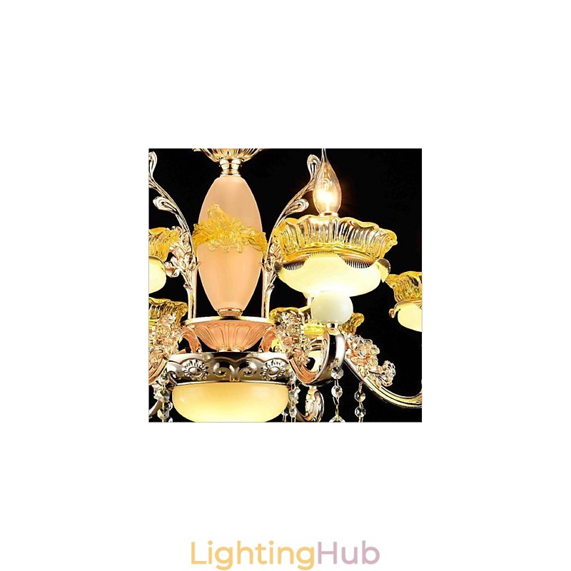 Traditional Classic Electroplated Feature for Crystal Mini Style Metal 8 Bulbs Chandelier